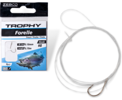 Zebco Trophy Trout hook-to-nylon &Oslash;0.18 mm, Silver, #8