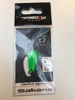 Predox Sakana Delta spoon -Green/orange  #8 - 2gr