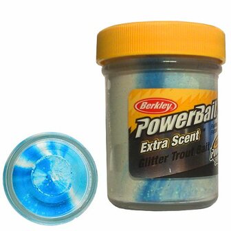 Berkley PowerBait extra Scent &amp; glitter - White/ neon blue
