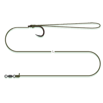 MADCAT COATED PELLET RIG 60CM 0.75MM/1.20MM #2/0 SINKING