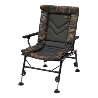 AVENGER COMFORT CAMO CHAIR W/ARMRESTS & COVERS 140KG