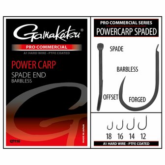 Gamakatsu PRO COMMERCIAL POWER CARP SPADE A1 PTFE 