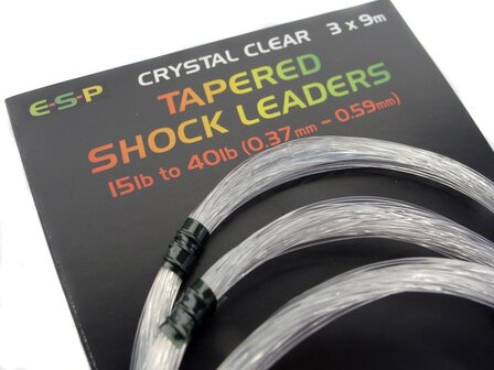 ESP Tapered shock leaders clear 15LB to 40LB