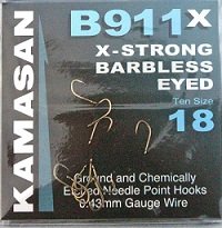 Kamasan B911 x-strong Barbless eyed