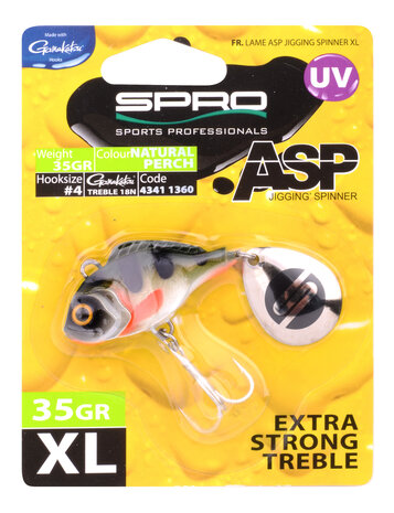 ASP Jiggin' spinner UV XL Natural perch 35gr