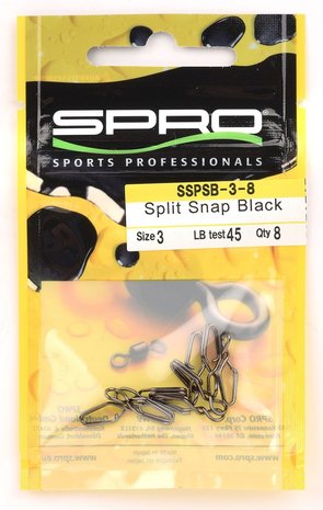 Spro Split snap black / size 3- 45LB