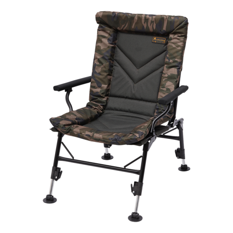AVENGER COMFORT CAMO CHAIR W/ARMRESTS & COVERS 140KG