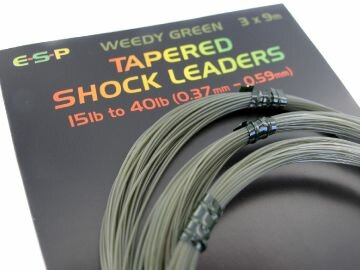ESP Tapered shock leaders groen 15LB to 40LB