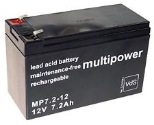 Multipower 12 V 7.2Ah LOODACCU 4.8mm *